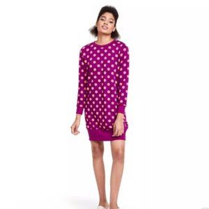 NWOT Victor Glemaud x Target Purple Polka Dot Long Sleeve Tunic Mini Dress XXS